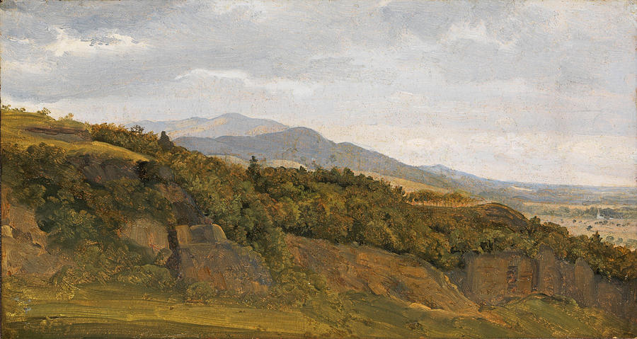 German Landscape with View towards a Broad Valley Painting by Fritz Petzholdt