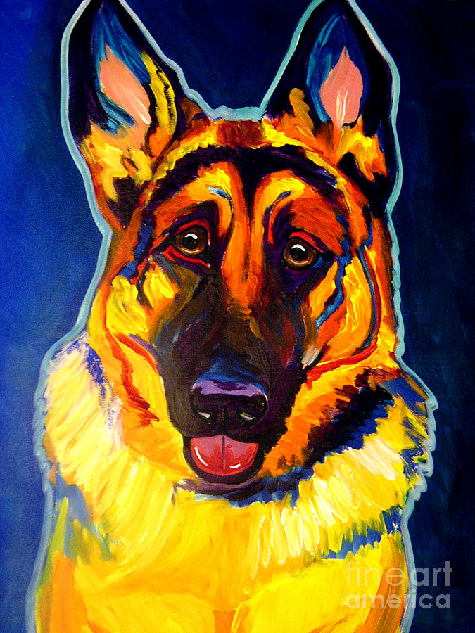 Dog Painting - German Shepherd - Sengen by Dawg Painter