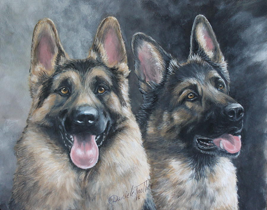 German Shepherd Painting by Daniele Trottier - Fine Art America