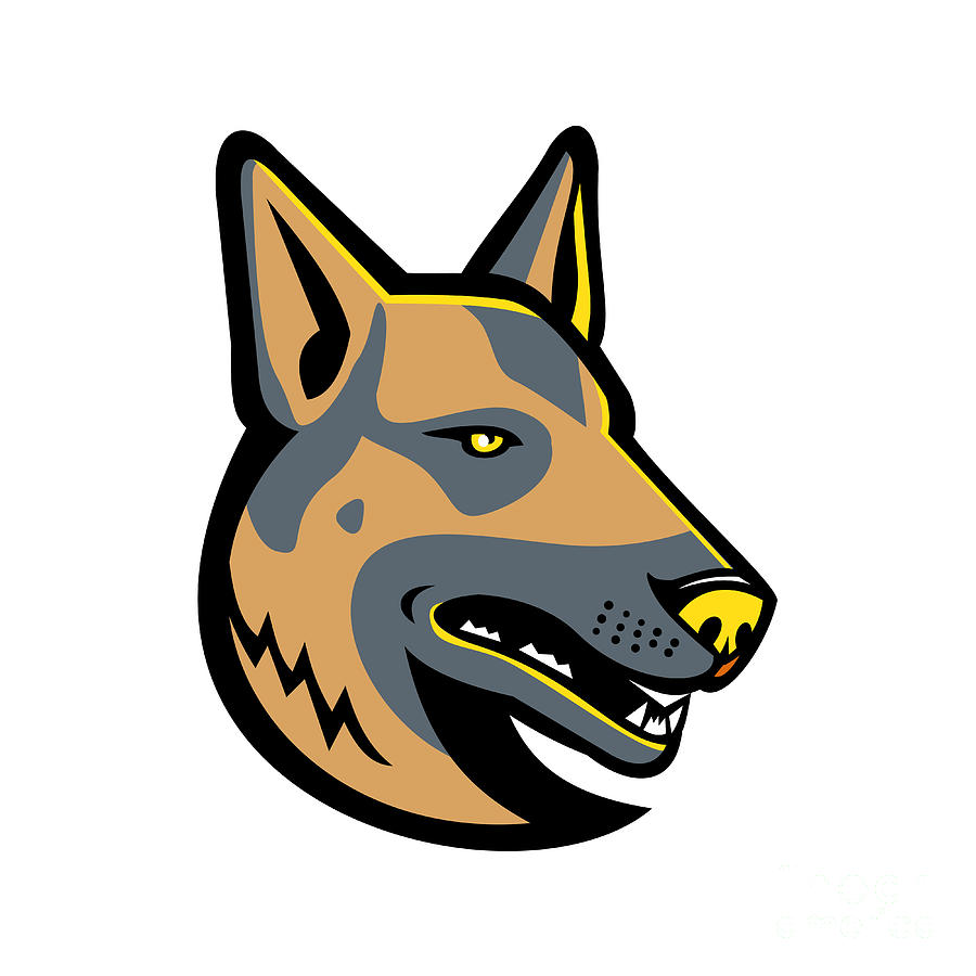 German Shepherd Dog Mascot Digital Art by Aloysius Patrimonio - Pixels