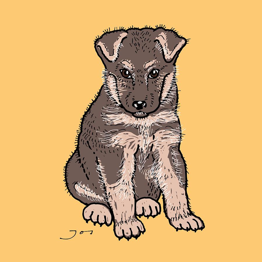 How to draw the German Shepherd dog - Sketchok easy drawing guides