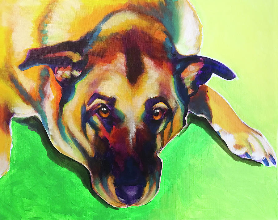 German Shepherd - Zeke Painting by Dawg Painter