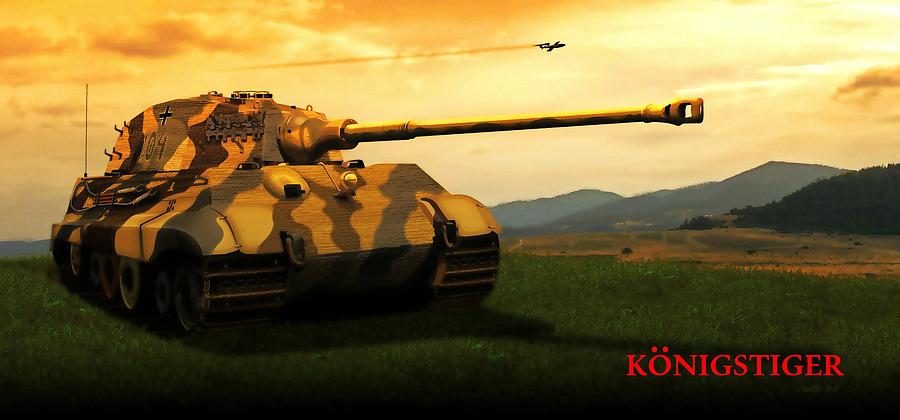 German Tiger 2 Panzer Digital Art by John Wills