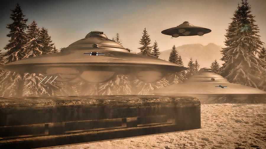 German Wwii Ufo By Raphael Terra Digital Art by Raphael Terra