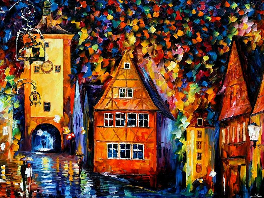 Germany - Medieval Rothenburg Painting by Leonid Afremov