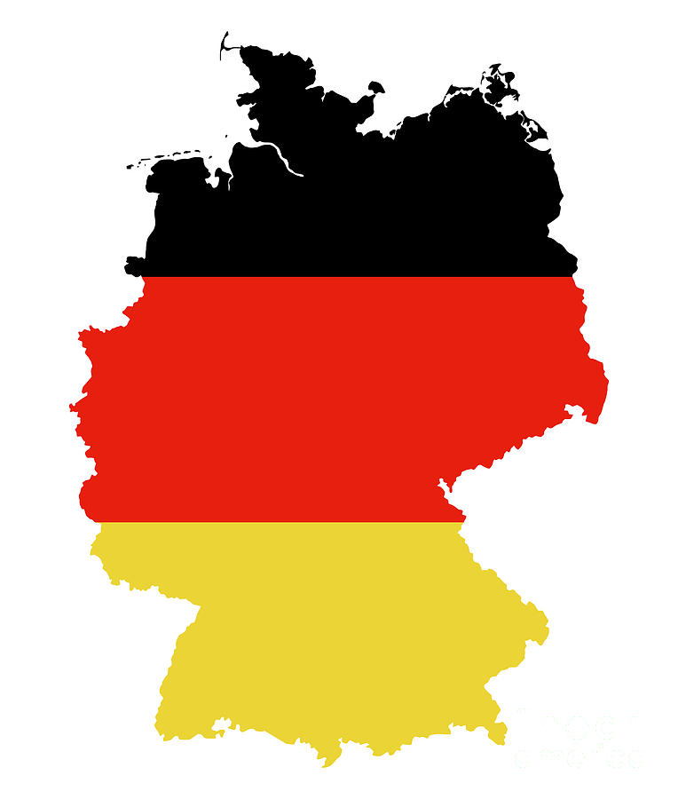 Germany flag in silhouette of the country Digital Art by Peter Hermes ...