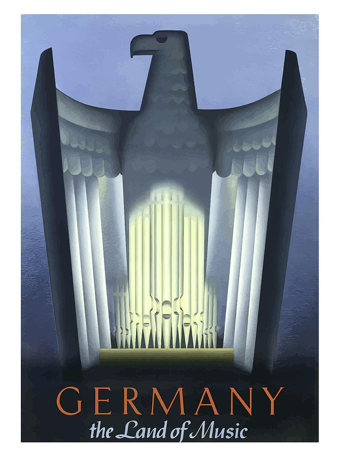 Germany, land of music, vintage travel poster Painting by Long Shot