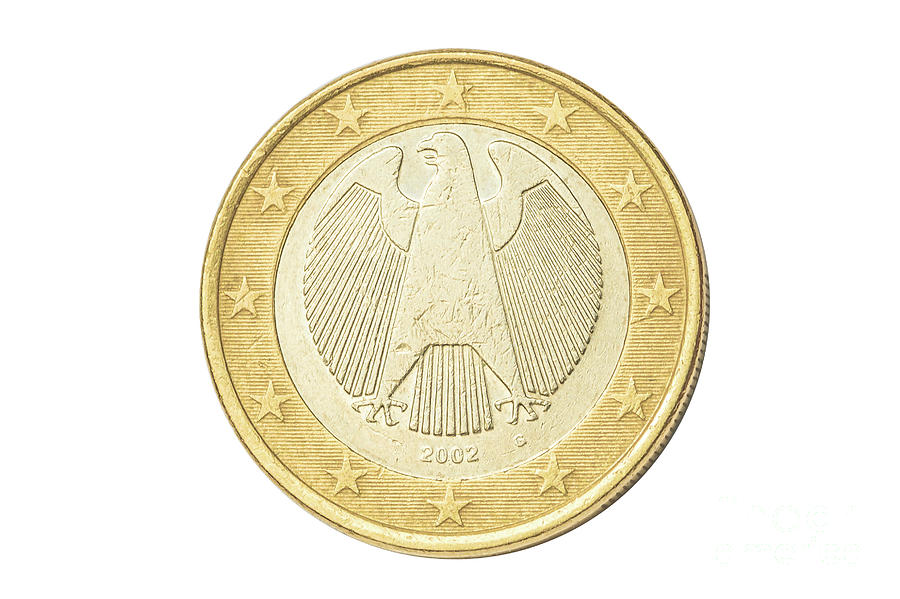 Germany one euro coin Photograph by Benny Marty