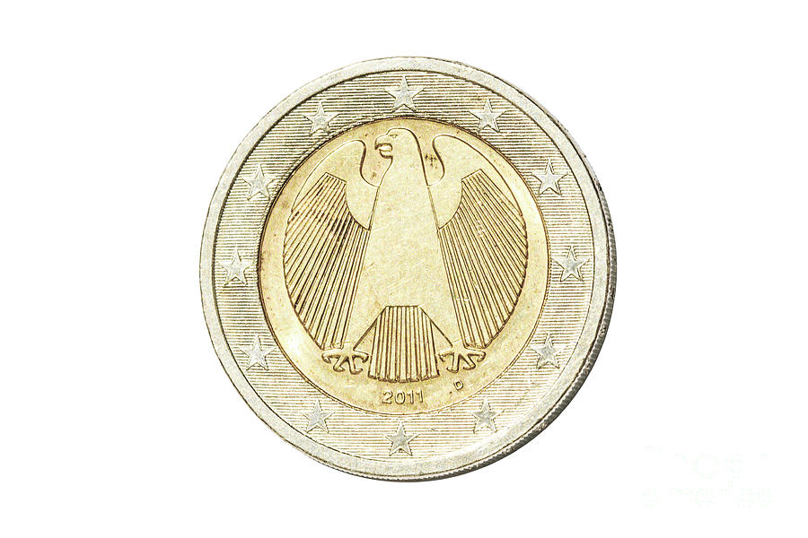 Germany two euro coin Photograph by Benny Marty