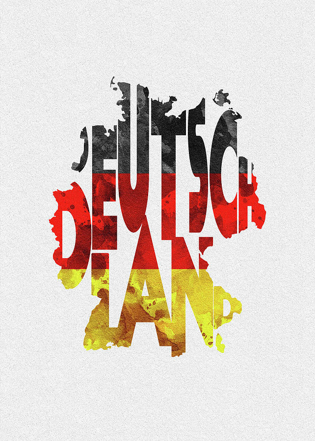Germany Typographic Map Flag Digital Art by Inspirowl Design - Fine Art ...