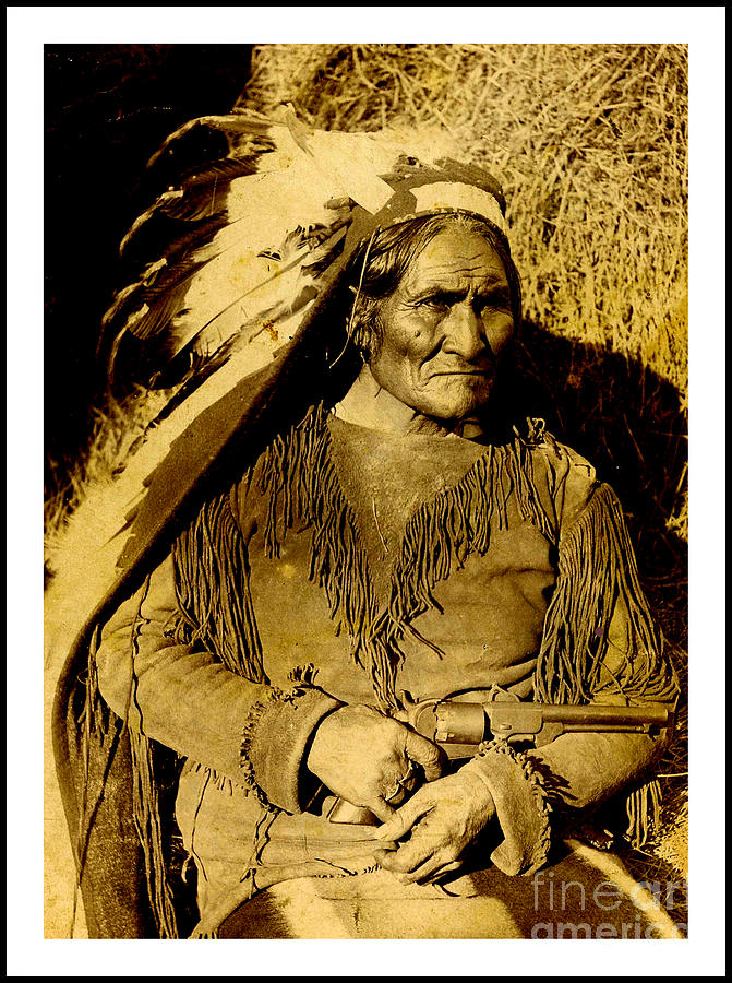 Geronimo Apache Warrior With a Texas Dance Revolver circa 1900 ...