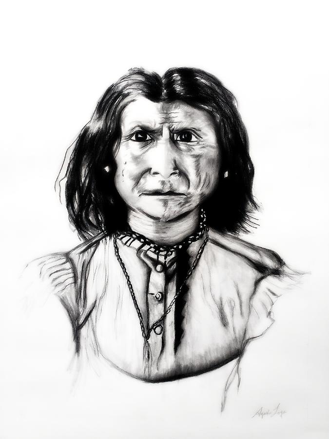 Geronimo Drawing - Geronimo by Ayasha Loya