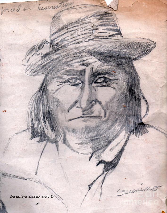 Geronimo Drawing by Genevieve Esson