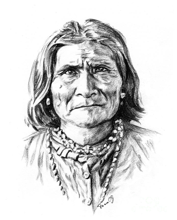 Geronimo Drawing by Toon De Zwart