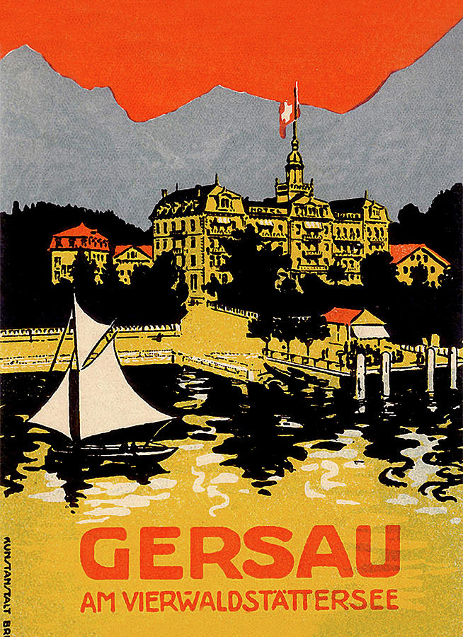 Gersau, Switzerland, Hotel Painting by Long Shot