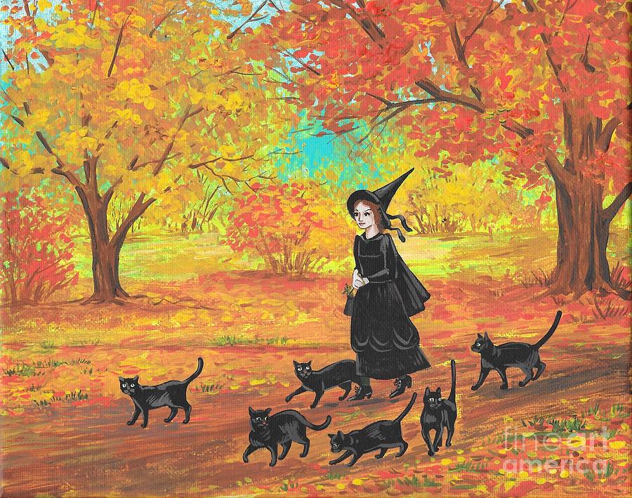 Fall Painting - Gertrude and Her Six Companions by Margaryta Yermolayeva