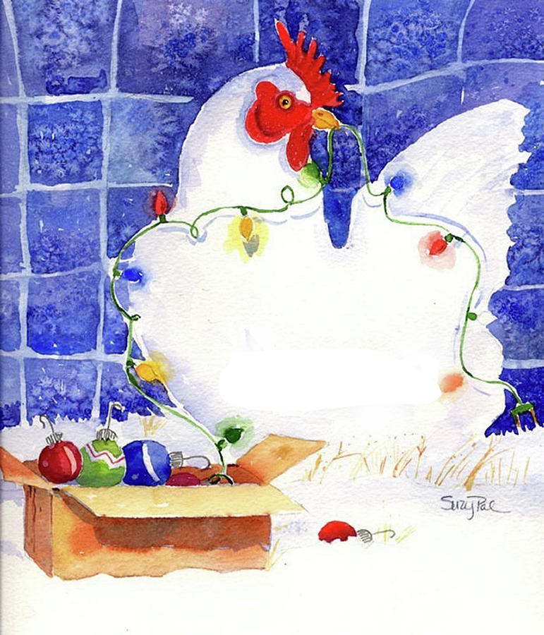 Christmas Painting - Gertrude Decorating by Suzy Pal Powell