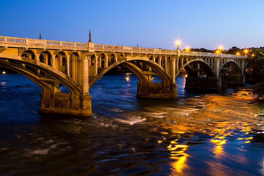 Gervais Street Bridge at Twilight Photograph by Charles Hite