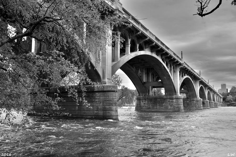 Gervais Street Bridge Black And White 2 Photograph by Lisa Wooten