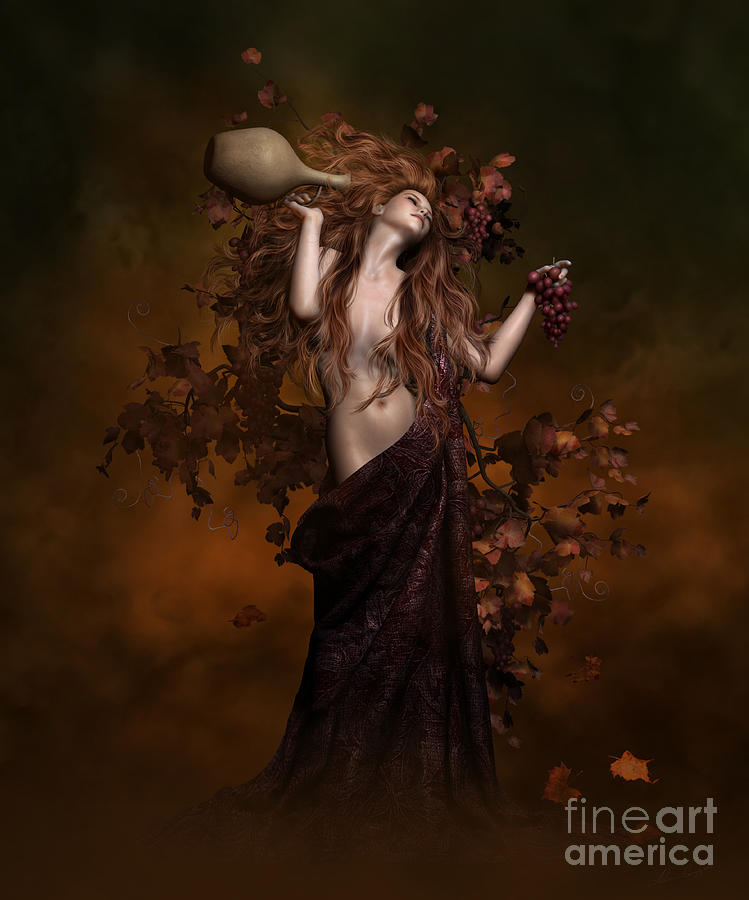 Geshtinanna Goddess of Grape Vine Digital Art by Shanina Conway