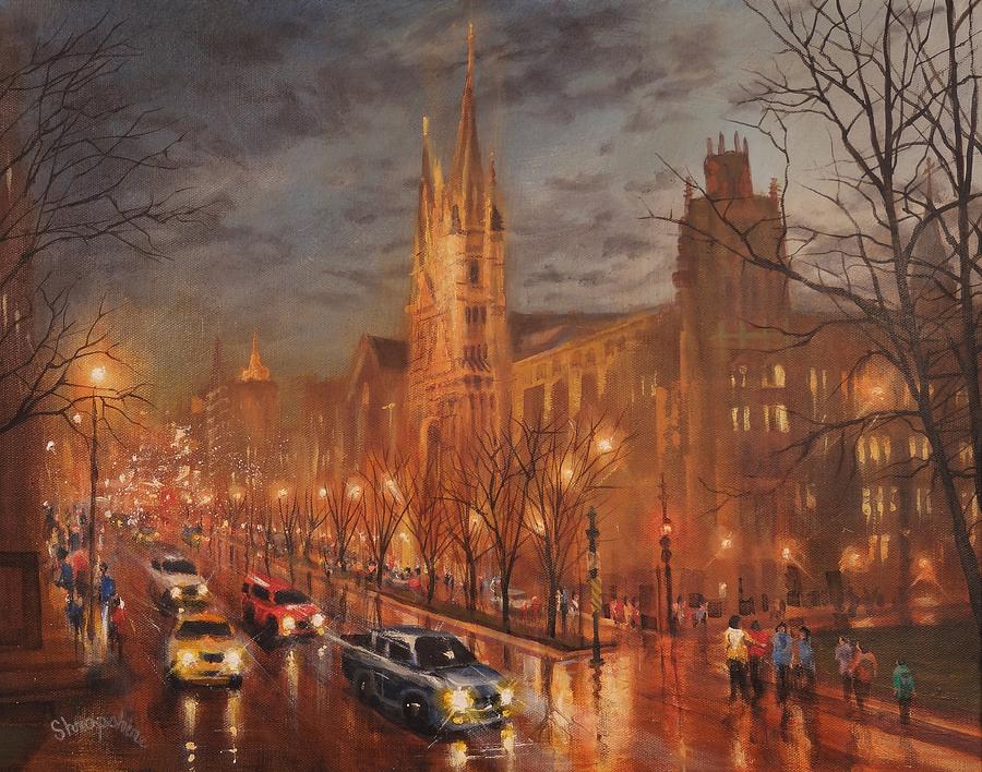 Gesu Church and Marquette Hall Painting by Tom Shropshire