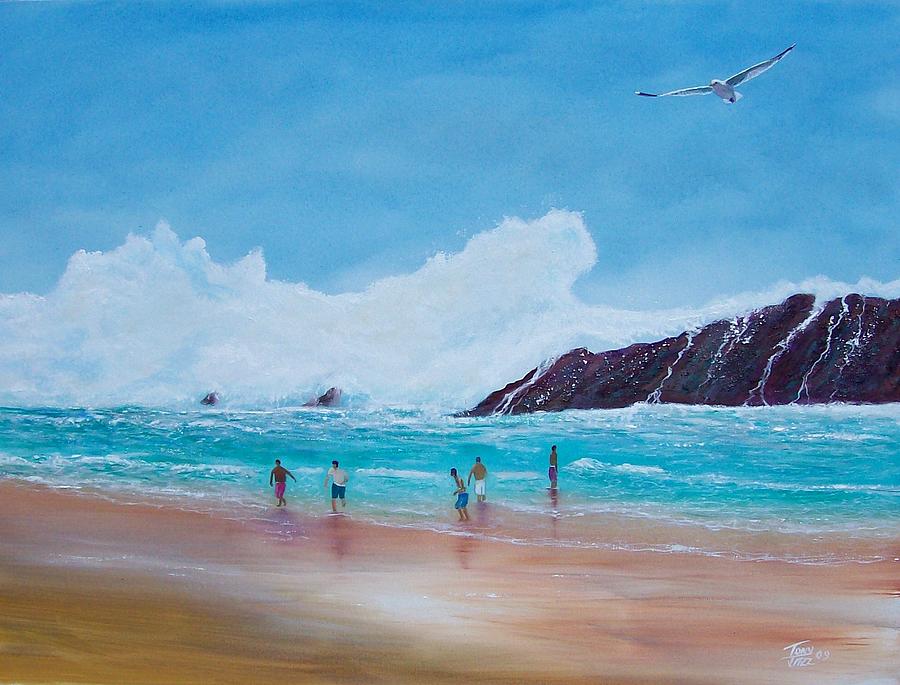 Seagull Painting - Get Off The Beach by Tony Rodriguez
