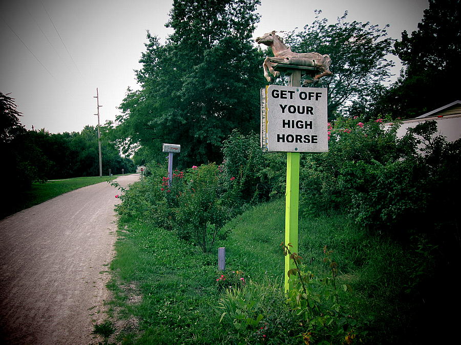 Katy Trail Missouri Photograph - Get Off Your High Horse by Monte Landis