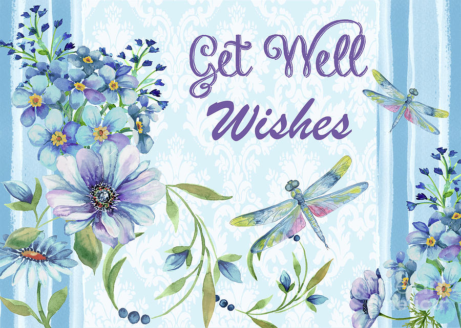 Get Well Wishes Greeting Card Painting by Jean Plout