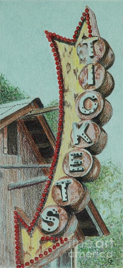 Sign Drawing - Get Yer Tickets by Glenda Zuckerman Sign Drawing - Get Yer Tickets by Glenda Zuckerman