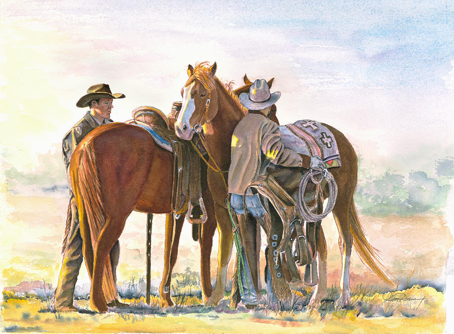 Horse Painting - Getn Saddled by Don Dane