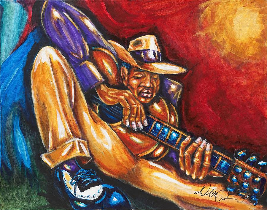 Bluesman Painting - Gettin Down by Daryl Price