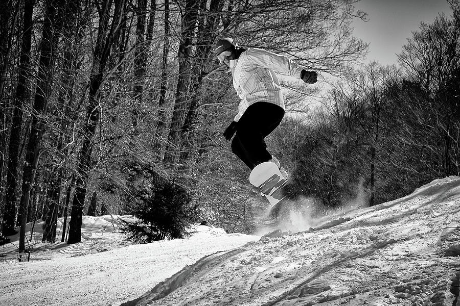 Getting air on the Snowboard Photograph by David Patterson