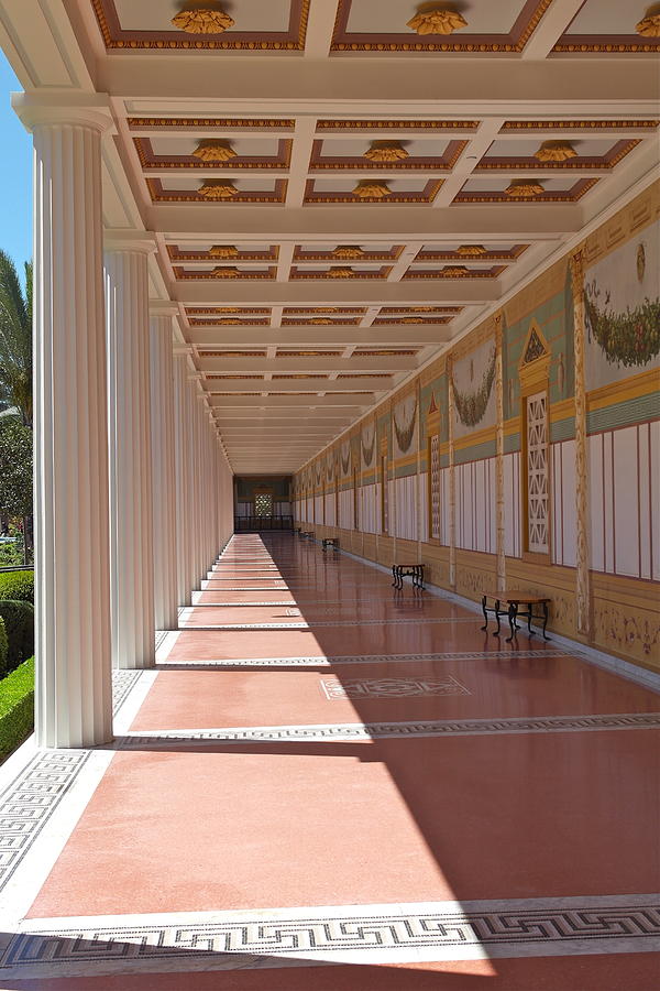 Getty Villa Outer Peristyle Walkway Detail Photograph by Michele Myers