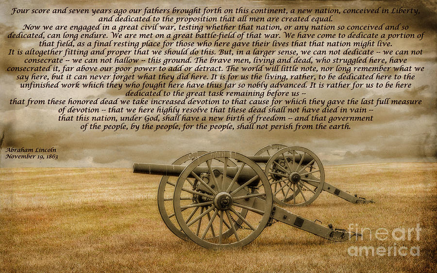 Gettysburg Address Cannon Digital Art by Randy Steele