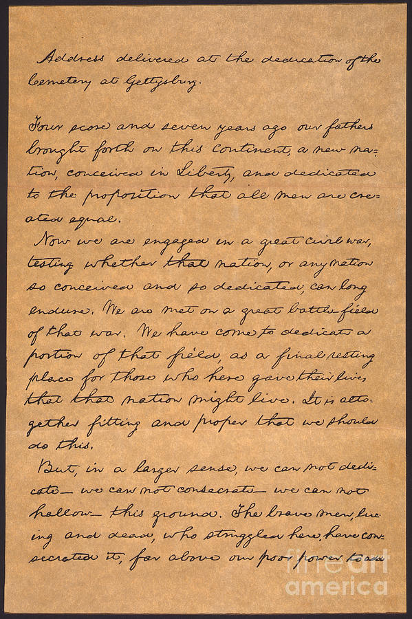 Gettysburg National Park Drawing - Gettysburg Address by Granger