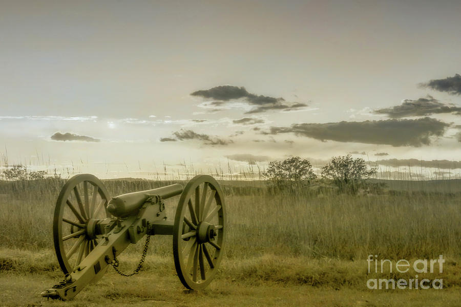 Gettysburg Cannon Civil War Toned Photograph by Randy Steele