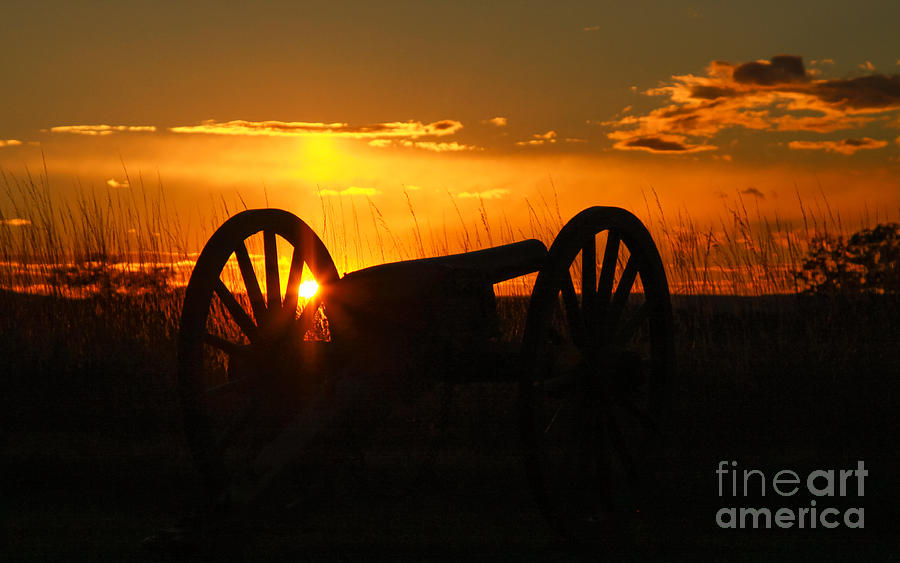 Gettysburg Cannon Sunset Photograph by Randy Steele