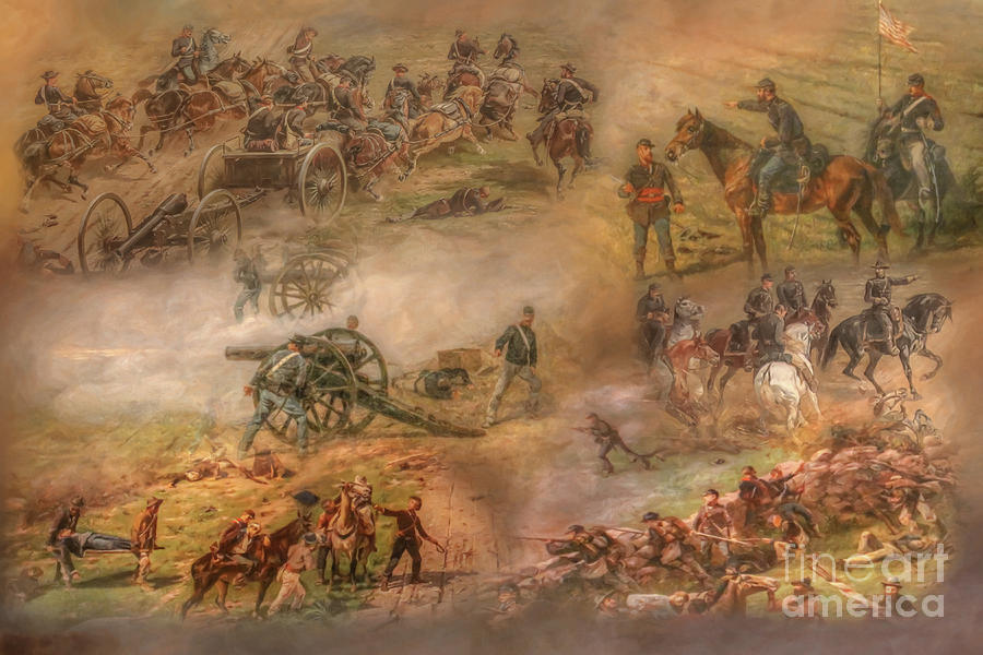 Gettysburg National Park Digital Art - Gettysburg Cyclorama Picketts Charge  by Randy Steele