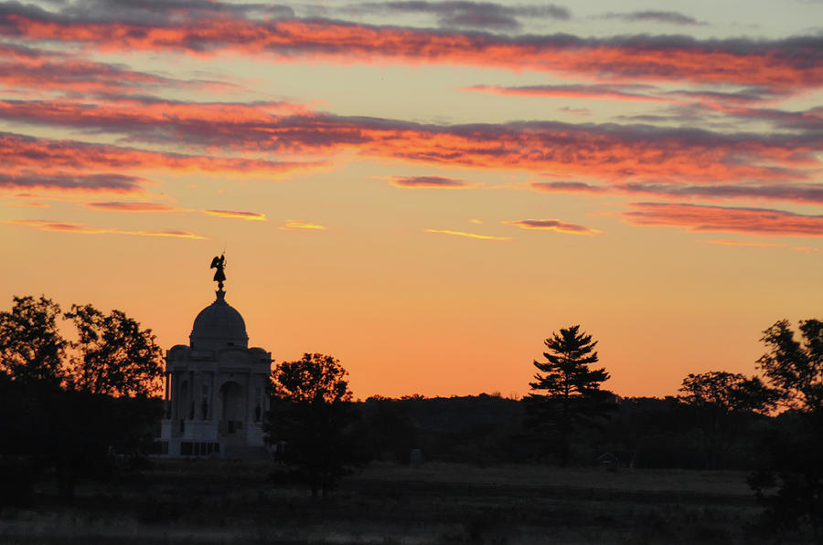 Gettysburg Memorial at Sunrise Photograph by Bill Cannon