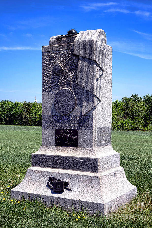 Gettysburg National Park 121st Pennsylvania Infantry Memorial  Photograph by Olivier Le Queinec