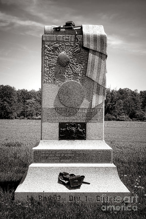 Gettysburg National Park 121st Pennsylvania Infantry Monument Photograph by Olivier Le Queinec