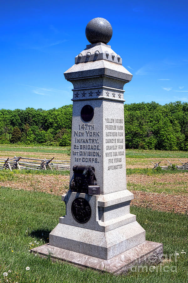 Gettysburg National Park 147th New York Infantry Memorial Photograph by Olivier Le Queinec