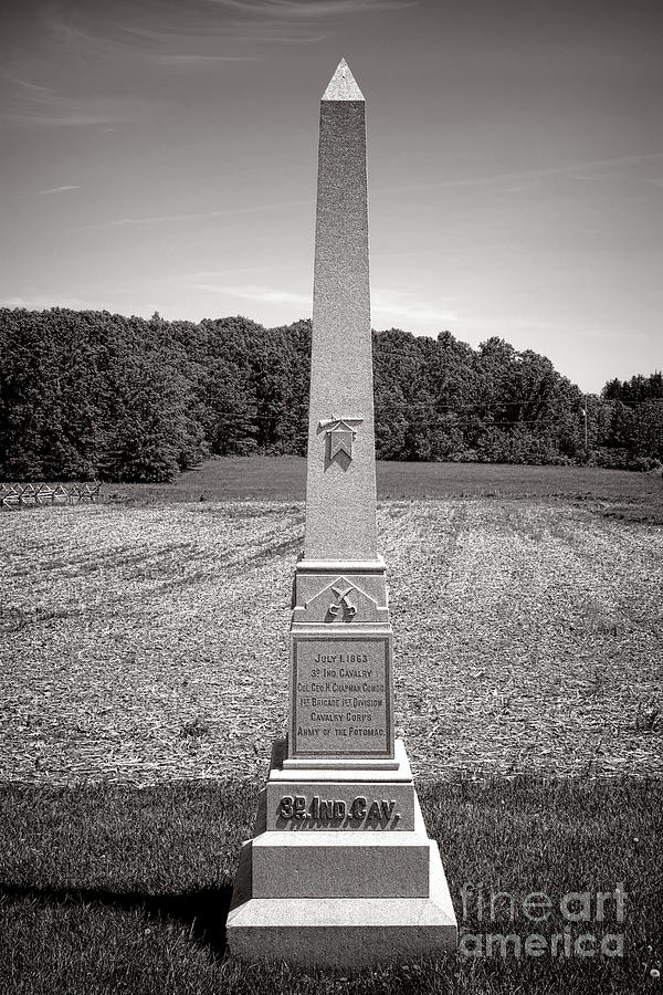 Gettysburg National Park 3rd Indiana Cavalry Monument Photograph by Olivier Le Queinec
