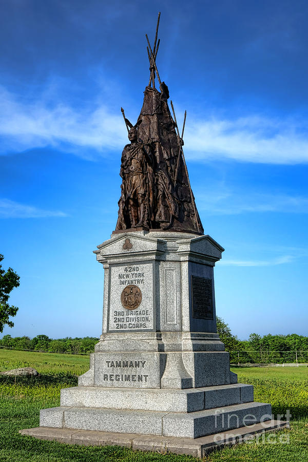 Gettysburg National Park 42nd New York Infantry Memorial Photograph by Olivier Le Queinec