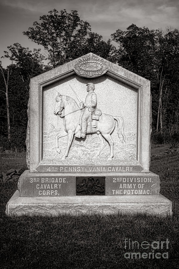 Gettysburg National Park 4th Pennsylvania Cavalry Monument Photograph by Olivier Le Queinec
