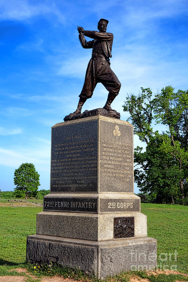 Gettysburg National Park 72nd Pennsylvania Infantry Memorial Photograph by Olivier Le Queinec