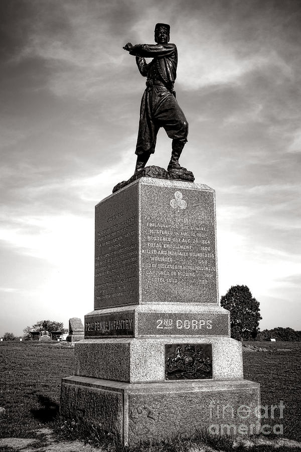Gettysburg National Park Photograph - Gettysburg National Park 72nd Pennsylvania Infantry Monument by Olivier Le Queinec
