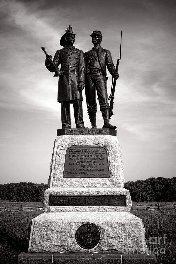 Gettysburg National Park Photograph - Gettysburg National Park 73rd NY Infantry 2nd Fire Zouaves Monument by Olivier Le Queinec