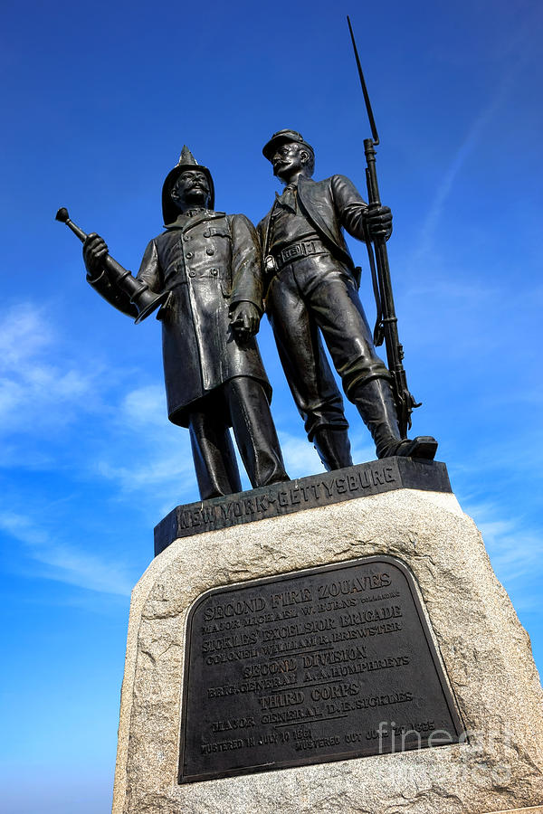 Gettysburg National Park Photograph - Gettysburg National Park 73rd NY Infantry Second Fire Zouaves Memorial by Olivier Le Queinec