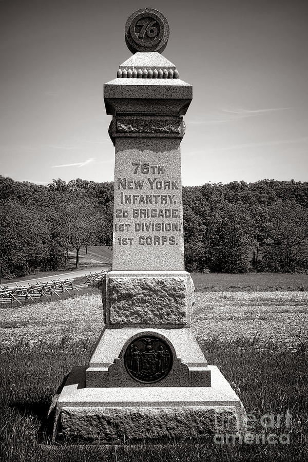 Gettysburg National Park 76th New York Infantry Monument Photograph by Olivier Le Queinec